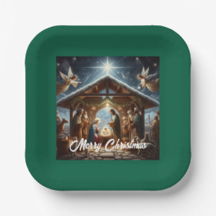 Traditional Nativity Scene Paper Plates