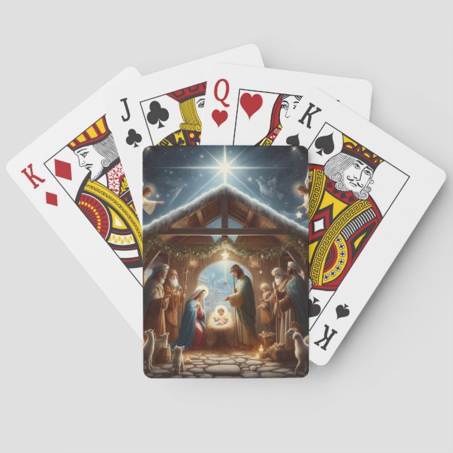 Traditional Nativity Scene Poker Cards (Back)