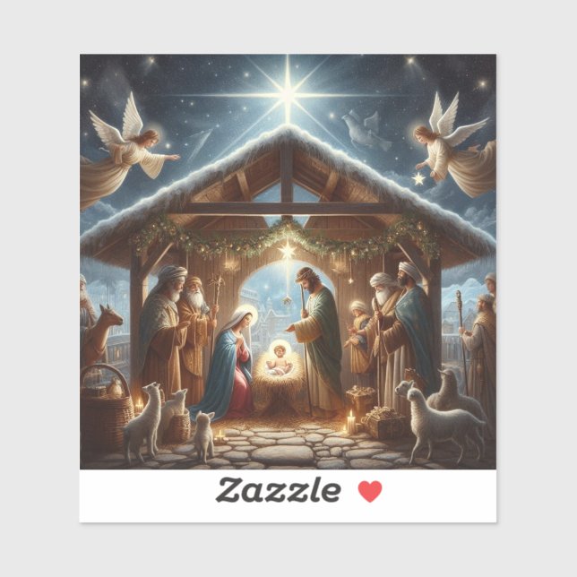 Traditional Nativity Scene Sticker (Sheet)