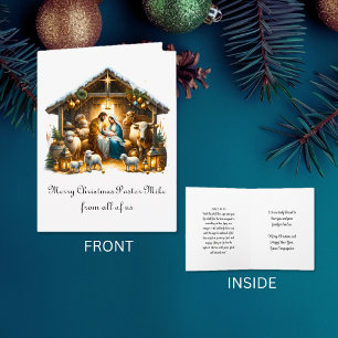 Traditional Nativity To Pastor From Congregation Card