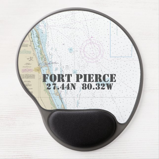 Traditional Nautical Chart ⚓ Fort Pierce FL  Gel Mouse Pad (Front)
