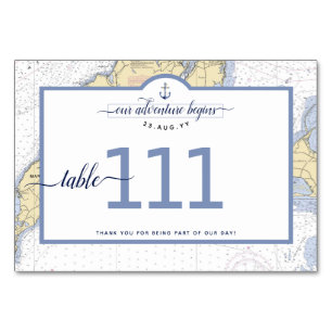 Traditional Nautical Martha's Vineyard 100s Table Number