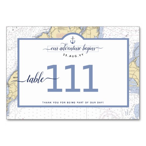 Traditional Nautical Marthas Vineyard  100s Table Number
