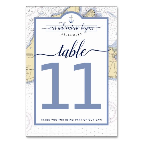 Traditional Nautical Marthas Vineyard  10s Table Number