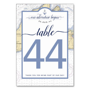 Traditional Nautical Martha's Vineyard 40s Table Number