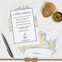 Traditional Nautical Martha's Vineyard Wedding Invitation