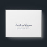Traditional Navy Blue Formal Elegant RSVP Wedding Envelope<br><div class="desc">Simple Wedding RSVP Envelope featuring your names in an elegant calligraphy along with your return address. All text is in navy blue over a white background and may be changed to any color you wish by clicking the "customize" button. This classic style Wedding RSVP Envelope with traditional calligraphy is perfect...</div>