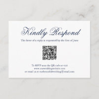 Traditional Navy Blue Formal QR Code Wedding