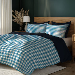 Traditional Navy Plaid Duvet for Stylish Bedrooms Cover