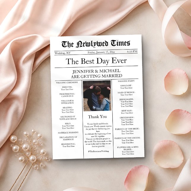 Traditional Newspaper Wedding Invitation (Creator Uploaded)