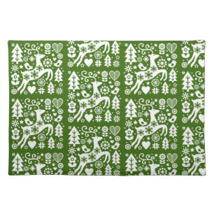 Traditional Nordic Christmas Decor Cloth Placemat
