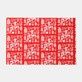 Traditional Nordic Christmas Decor Doormat