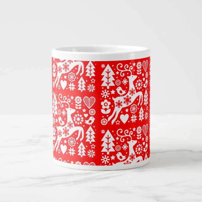 Traditional Nordic Christmas Decor Giant Coffee Mug (Front)