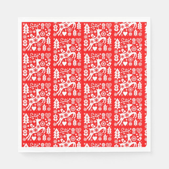 Traditional Nordic Christmas Decor Napkins (Front)