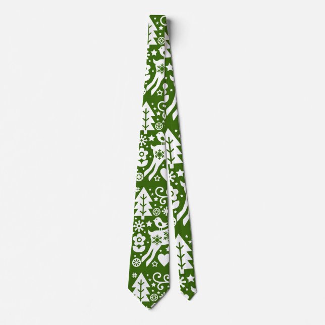 Traditional Nordic Christmas Decor Neck Tie (Front)