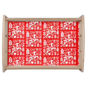 Traditional Nordic Christmas Decor Serving Tray