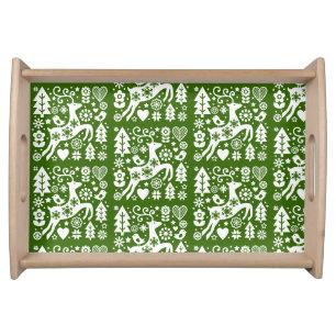 Traditional Nordic Christmas Decor Serving Tray