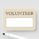 [ Thumbnail: Traditional, Nostalgic "Volunteer" Name Tag ]