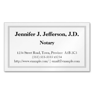 Traditional Notary Magnetic Business Card