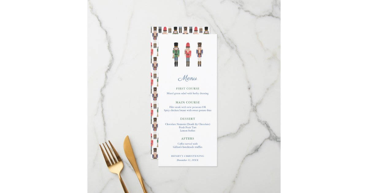 Traditional Nutcracker Ballet Christmas Party Menu Zazzle