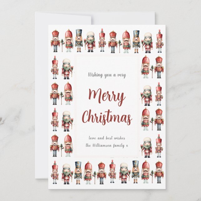 Traditional Nutcracker Christmas Holiday card  (Front)