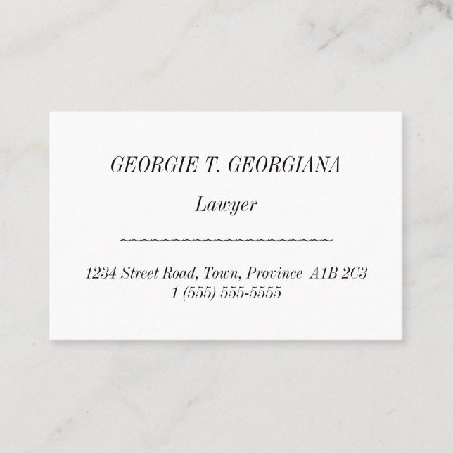 Traditional, Old Fashioned Business Card (Front)