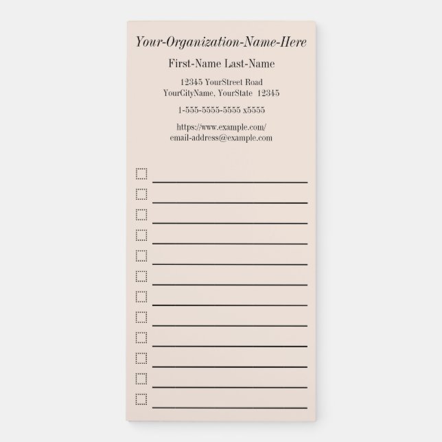 Traditional, Old Fashioned Practice Promotional Magnetic Notepad (Front)
