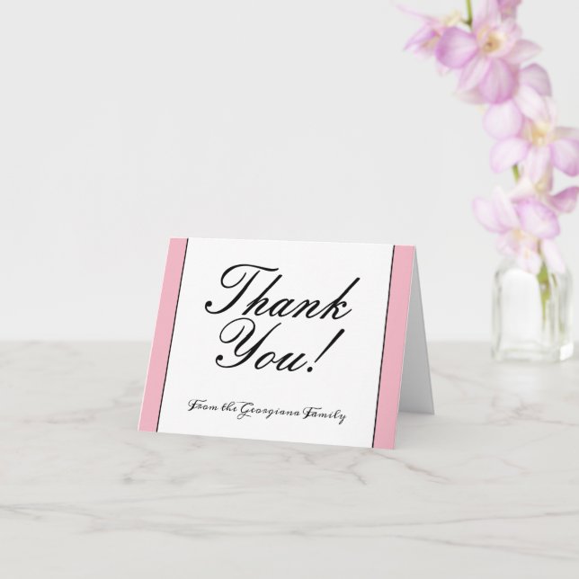 Traditional & Old Fashioned "Thank You!" Card (Orchid)