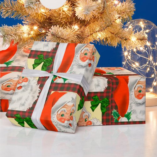 Traditional Old_Fashioned Vintage Santa Christmas Wrapping Paper