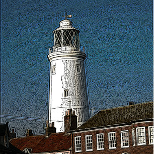 traditional old lighthouse in English coastal town Jigsaw Puzzle