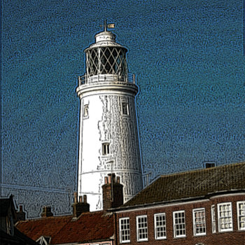 Traditional Old Lighthouse In English Coastal Town Jigsaw Puzzle by artoriginals at Zazzle