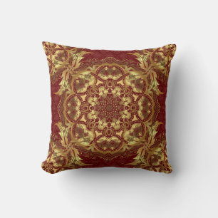 Traditional orient ornament on a red background. S Throw Pillow