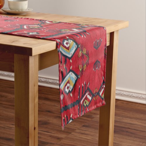 Traditional Oriental Red Tribal Boho Kilim Rug Medium Table Runner