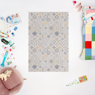 Traditional ornament Portuguese and Spanish Boho  Rug