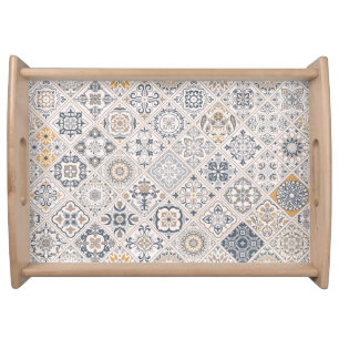 Traditional ornament Portuguese and Spanish Boho  Serving Tray