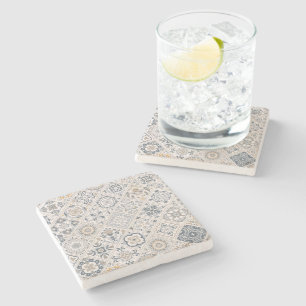 Traditional ornament Portuguese and Spanish Boho Stone Coaster