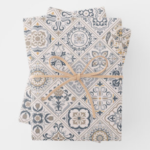 Traditional ornament Portuguese and Spanish Boho  Wrapping Paper Sheets