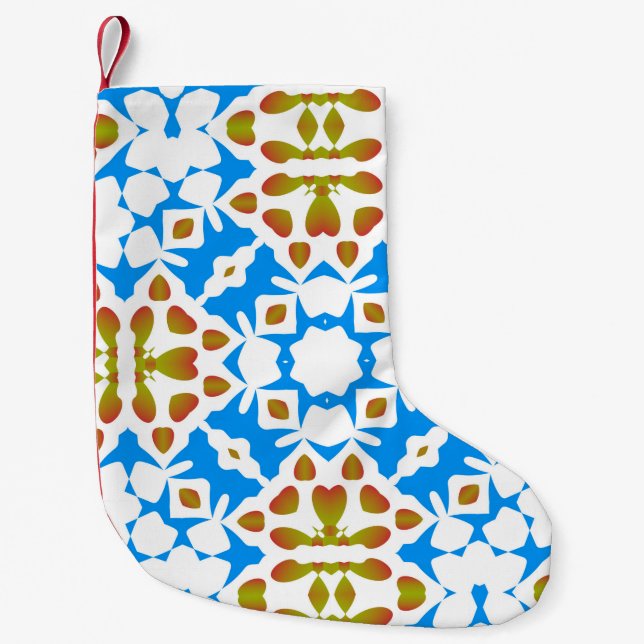 Traditional ornate mexican talavera. Universal des Small Christmas Stocking (Front)