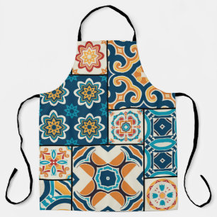 Traditional ornate portuguese decorative color til apron