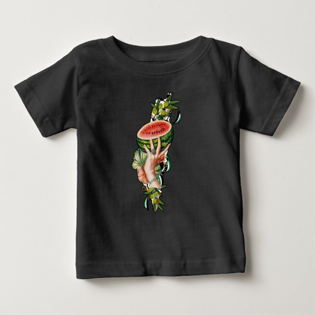 Traditional Palestine elements in palestine map Baby T-Shirt (Front)