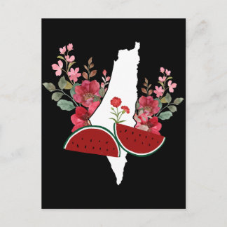 Traditional Palestine elements in palestine map Postcard