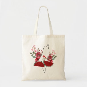 Traditional Palestine elements in palestine map Tote Bag