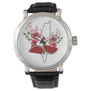 Traditional Palestine elements in palestine map Watch