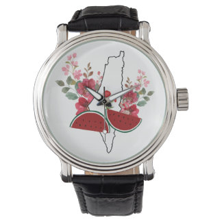 Traditional Palestine elements in palestine map Watch