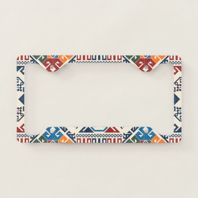 Traditional Palestine Embroidery tatreez boho License Plate Frame (Front)