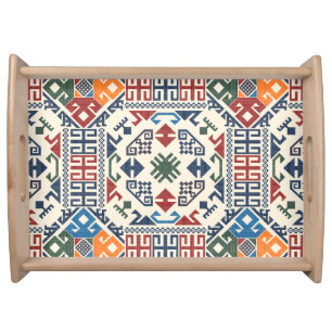 Traditional Palestine Embroidery tatreez boho Serving Tray