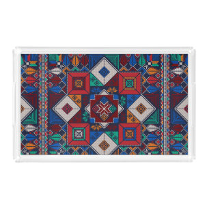 Traditional Palestine Embroidery tatreez colorful Acrylic Tray