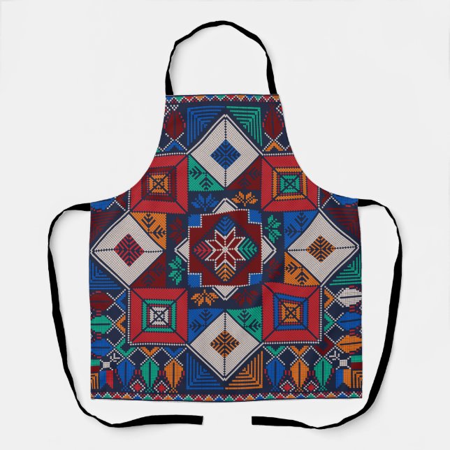 Traditional Palestine Embroidery tatreez  colorful Apron (Front)
