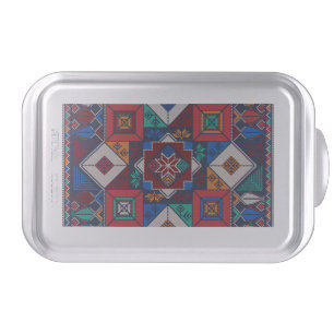 Traditional Palestine Embroidery tatreez colorful Cake Pan