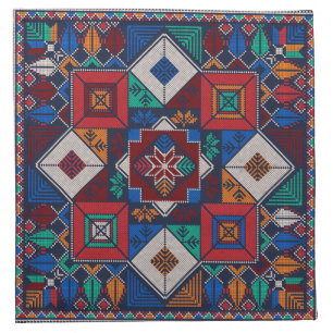 Traditional Palestine Embroidery tatreez colorful Cloth Napkin